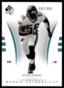 2007 SP Authentic Justin Durant Rookie 683/999 Jacksonville Jaguars #174 R64 - Picture 1 of 2