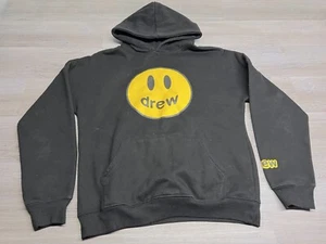 Drew Skate House Mascot Hoodie Smiley Face Black Sweatshirt Mens Size L Bieber - Picture 1 of 8