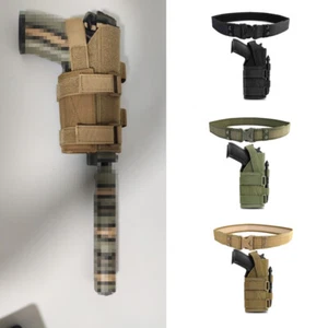 Tactical Set Belt + Pistol Gun Holster Handgun Pouch Molle Outdoor Holster Bag - Picture 1 of 20