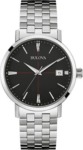 Reloj Bulova 96B244 AeroJet tono plateado esfera negra clásico delgado para hombre - Imagen 1 de 2