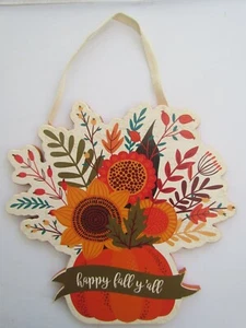 Thanksgiving Sign happy fall y'all wall hanging ~ Primitives by Kathy 109876 NEW - Picture 1 of 4