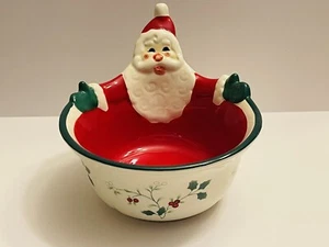 Pfaltzgraff Winterberry - SANTA and SNOWMAN Bowl - Dish - Picture 1 of 5