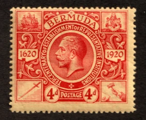 1920 Bermuda Sc #77 - Four Pence, Tercentennial of Institution - MH stamp Cv$20 - Picture 1 of 1