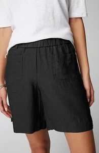 J.Jill ~ 2X ~ NEW Perfect Linen Patch-Pocket Pull-On Shorts ~ Black ~ NWT(1A11) - Picture 1 of 7
