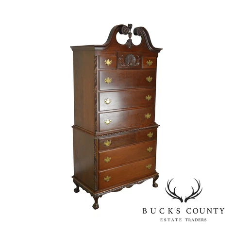 Chippendale Style Custom Crafted Mahogany Vintage Chest on Chest by Feldenkreis Cover