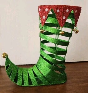 Weihnachtsmann Elfe Deko Weihnachten Metall grün Stiefel rot weiß Jingle Bells Urlaub - Bild 1 von 9