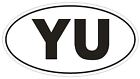 YU Yugoslavia Country Code Oval Bumper Sticker or Helmet Sticker D991