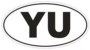 YU Yugoslavia Country Code Oval Bumper Sticker or Helmet Sticker D991 - Picture 1 of 1