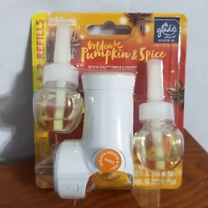 Glade Golden Pumpkin & Spice Plugin Scented Oil Air Freshener Warmer 2 Refills - Picture 1 of 2