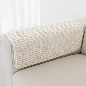 Couch Arm Covers Set of 2, Non-Slip Sofa Armrest Protectors (Cream White) - Picture 1 of 12