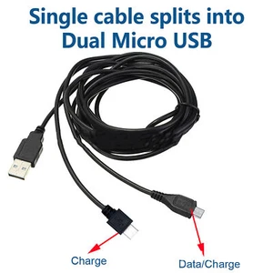 Single Cable Splits Into Dual Micro USB Charging Cable for PSV - Picture 1 of 5