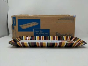 Pampered Chef Simple Additions Rectangular Serving Dish Platter Stripes Retired - Picture 1 of 2