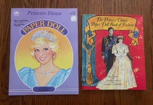 Vintage 1985 & 1982 Princess Diana Paper Doll Golden Book Perigree UNCUT - Picture 1 of 3