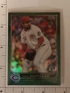 2022 Topps Chrome Ben Baller Green #d /99 Rookie Refractor Tony Santillan Reds - Picture 1 of 2