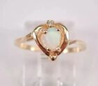 14KYellow Gold Plated 1Ct Pear Cut Lab Created Fire Opal Engagement Ring Women's