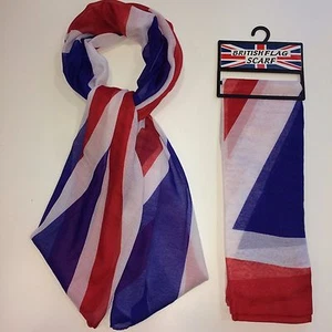 UNION JACK FLAG SCARF, UNISEX, GREAT FOR SPORTS EVENT, COME ON TEAM GB - Picture 1 of 1