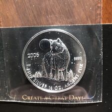 🐺 2006 $1 Canadian Mint Wolf 1/2 oz .9999 Silver Canada 🇨🇦 Wildlife Sealed
