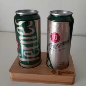 Wernesgrüner Salz-u. Pfefferstreuer-Set im Bierdosendesgin auf Bambustablett,Neu - Bild 1 von 9