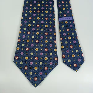 BVLGARI Silk Tie Blue Novelty Design Made in Italy - Imagen 1 de 12