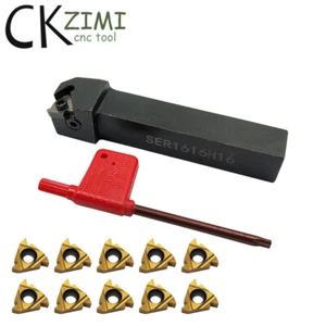 1× SER 1616H16 16×100mm CNC Lathe Thread Turning Tool Holder + 10Pcs 16ER AG60 - Picture 1 of 6