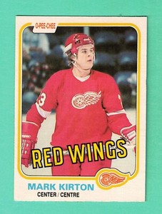 (1) MARK KIRTON 1981-82 O-PEE-CHEE # 90 RED WINGS ROOKIE EX-MT CARD  (F2821)