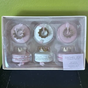 RACHEL ZOE Gold Krone Pastell Macaron Ornament 6er Set - Bild 1 von 3