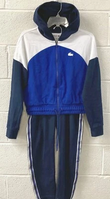 Chaqueta Larga Lacoste Sport Colorblock Cremallera Completa Azul Blanco Grande 42 Top 38 Cintura Foto 1 de 4