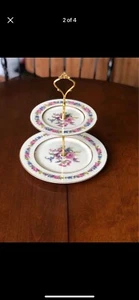 2 Tiered Tray -Serving Stand -Vintage - Antique - Castleton China - Manor - Picture 1 of 4