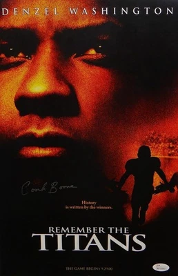 Póster autografiado de la película Remember The Titans de Herman Coach Boone 11x17 - JSA W Aut Foto 1 de 2