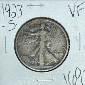 1923-S WALKING LIBERTY SILVER HALF DOLLAR~ VERY FINE ~NICE COIN~ - Picture 1 of 2