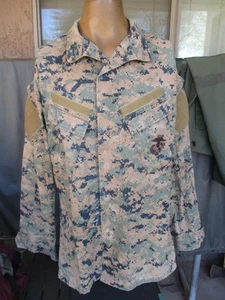 USMC Woodland Marpat MCCUU Raid Modified Combat Shirt, MEDIUM LONG #2 - Picture 1 of 12