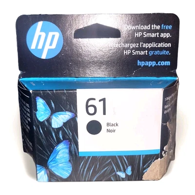 HP 61 Black Original Ink Cartridge ~ CH561WN#140 - NEW/TORN- Exp: 2026 - Image 1 of 4