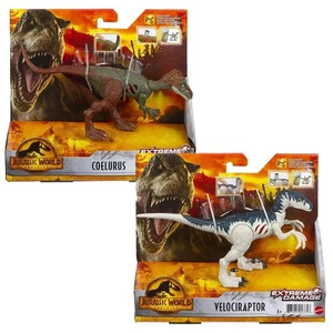 Jurassic World Dominion 2022 Extreme Damage Velociraptor & Coelurus - 2 PACK - Picture 1 of 4