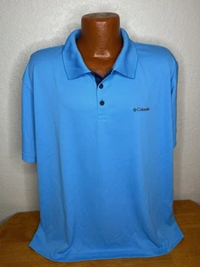 Herren Columbia Omni-Wick S/S Polo Golf Shirt 2XL XXL - Blau - Polyester - Bild 1 von 5