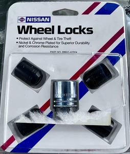 Set Of OEM Nissan Wheel Locks 999H1-70004 Hard To Find Black - Picture 1 of 4