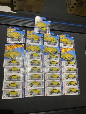VHTF Hot Wheels Transformers Bumblebee yellow Beetle VW Bug LOT X27 W/short Card - Image 1 of 3
