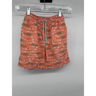 Bañador Crewcuts para niños talla 8 naranja estampado de peces cintura elástica pantalones cortos Foto 1 de 4