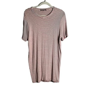 Brandy Melville Red and White Striped Short Sleeve T Shirt Dress One Size - Picture 1 of 6