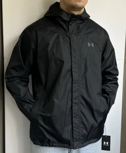 Under Armour UA Men's Storm Proof Waterproof Rain Jacket Black Extra Large NWT - Picture 1 of 8
