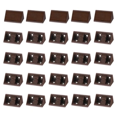 50 Stück Kunststoff Eckstreben 42 x 20 x 20 mm rechtwinklig Winkel dunkelbraun - Bild 1 von 4