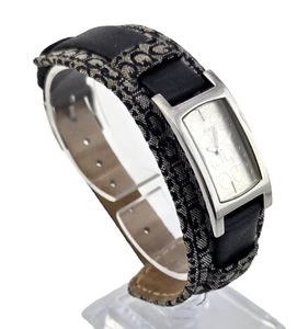 Guess Silver Tone Logo Watch with Bund Strap / Brown Leather Band NEW BATT - Picture 1 of 10