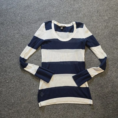 Tommy Bahama Para Mujer Talla Mediana Azul Blanco Rayas Tejido Abierto Informal Playa Foto 1 de 4