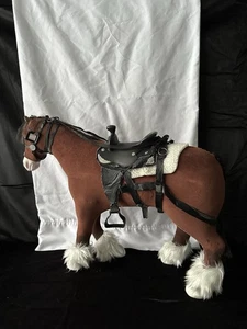 American Girl Retired 2014 Prancing Clydesdale Horse BKH36 Original Saddle16.5” - Picture 1 of 7