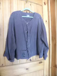 Blue Fish 100% Hemp Jacket Handprinted Purple OSFA - Picture 1 of 5
