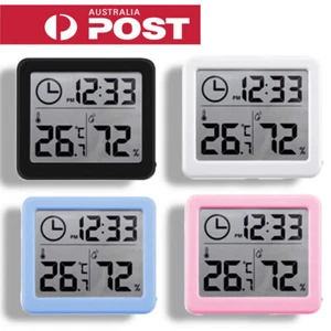 Digital Hygrometer Indoor Thermometer Humidity Temperature Monitor LCD Clock - Picture 1 of 8