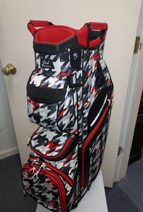 Womens Golf Cart Bag 14 Way Dividers Naples Bay Lightweight Black Houndstooth - Picture 1 of 14