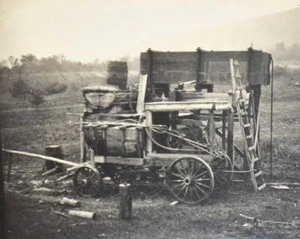 Vintage 1920's Snapshot Farm Tractor Black & White Sepia toned Photograph - Picture 1 of 4