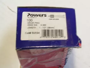 NEU POWER BEFESTIGUNGEN 50034 1-1/2 ZOLL ANTRIEBSSTIFTE 100 STCK. P1098 - Bild 1 von 3