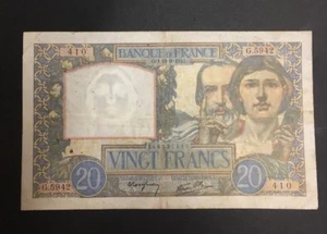FRANCE  20 FRANCS SCIENCE ET TRAVAIL de 1941  ETAT : TB  Réf. G 5942 - Bild 1 von 2
