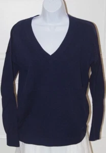 Suéter para mujer GAP azul marino tejido plano algodón cuello en V talla S - Imagen 1 de 5